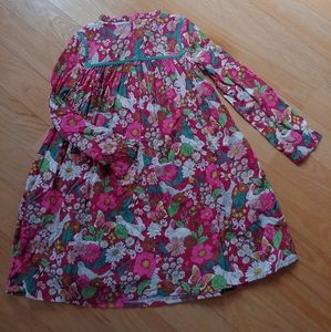 Mini Boden long sleeve cotton floral bunny print dress size 7-8
